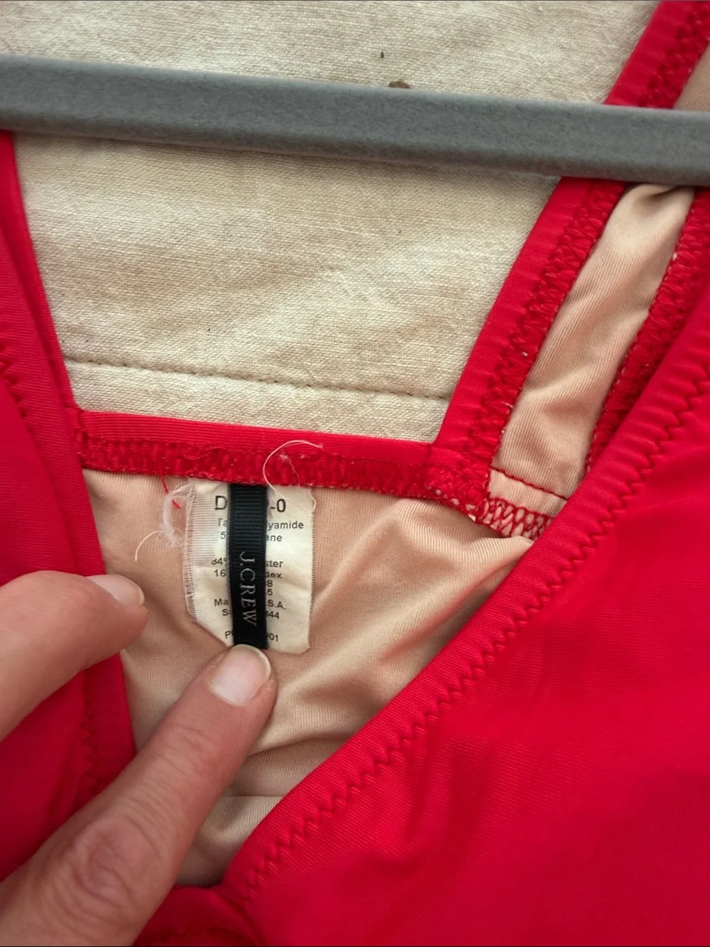J. Crew Vibrant Red Ruched One-Piece Swimsuit size 0 D cup